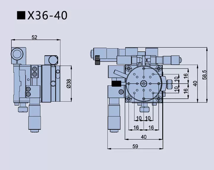 三维调整架X36(图4) 三维调整架 X36(图4)