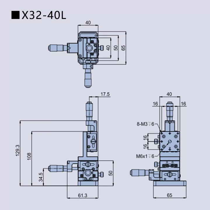 复坦希手动三维调整架 X32(图4) 手动三维调整架 X32(图4)