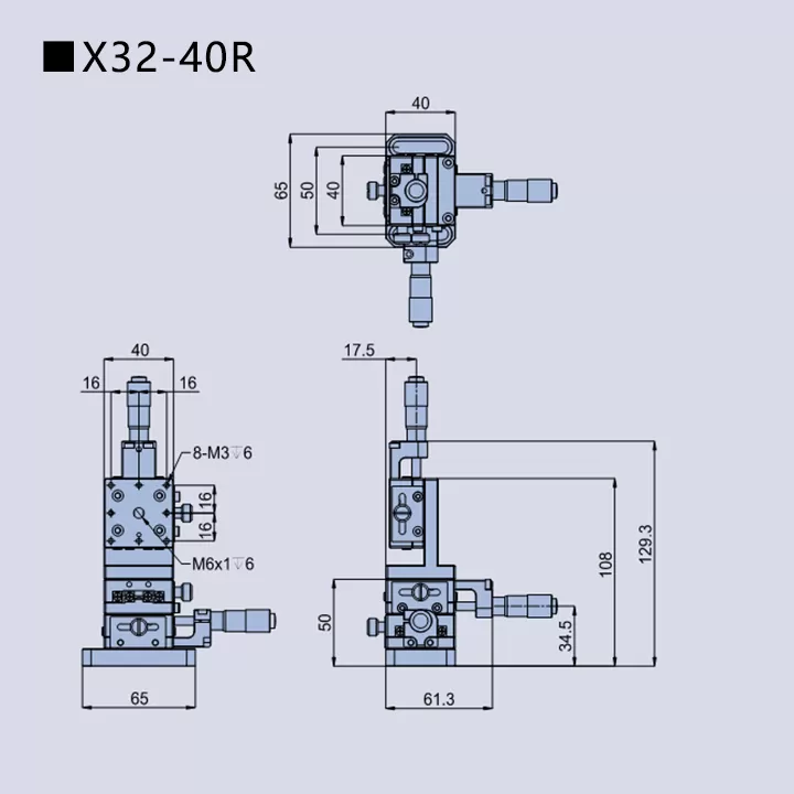 复坦希手动三维调整架 X32(图5) 手动三维调整架 X32(图5)