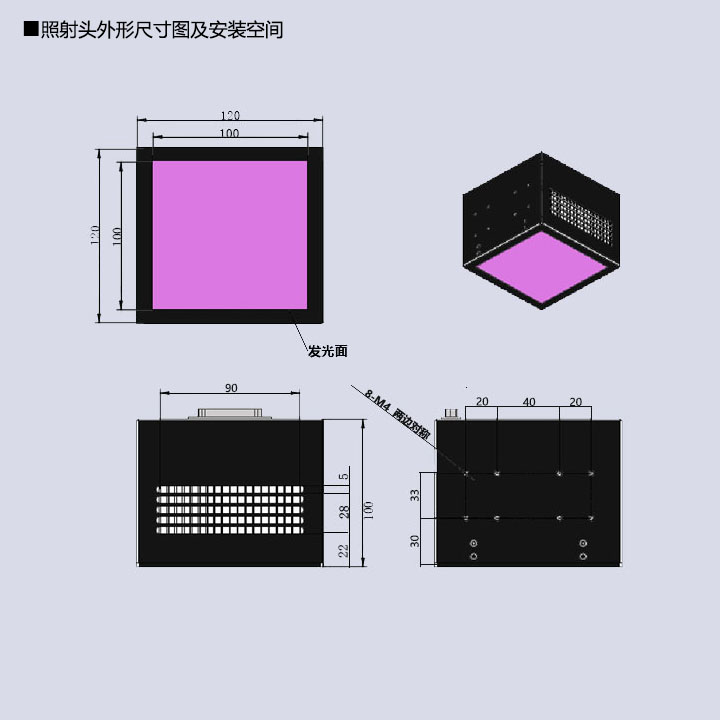 上下双面照射小型UV固化箱 365nm紫外LED固化烘箱(图2)