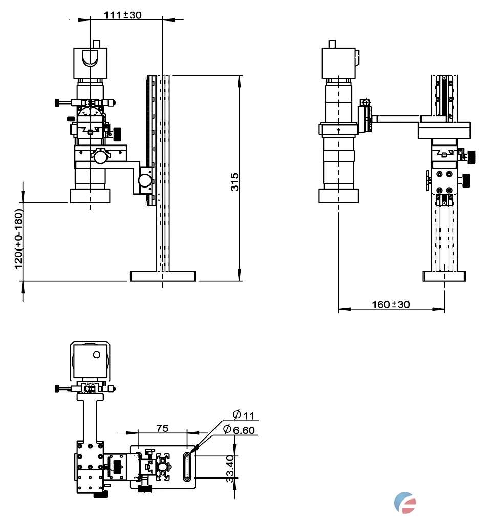 四维调整架 四维垂直CCD调整架(图4) 四维调整架 四维垂直CCD调整架(图4)