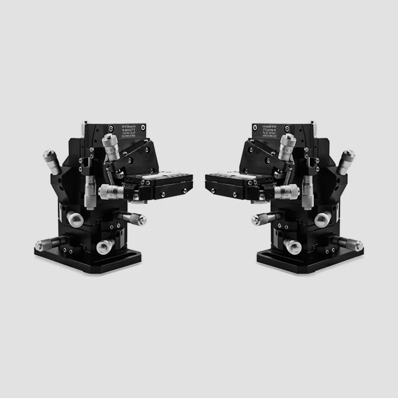 手动六维调整架在硅光晶圆手动测试探针台中的应用（六维手动对准电极与光口）(图1)