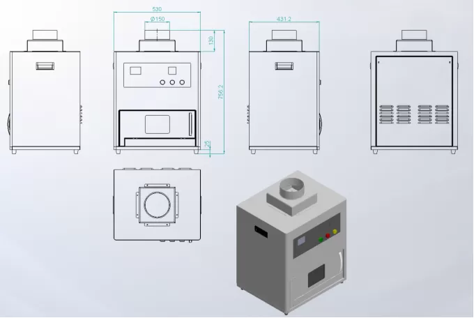 UV汞灯固化箱（1000W）(图2)