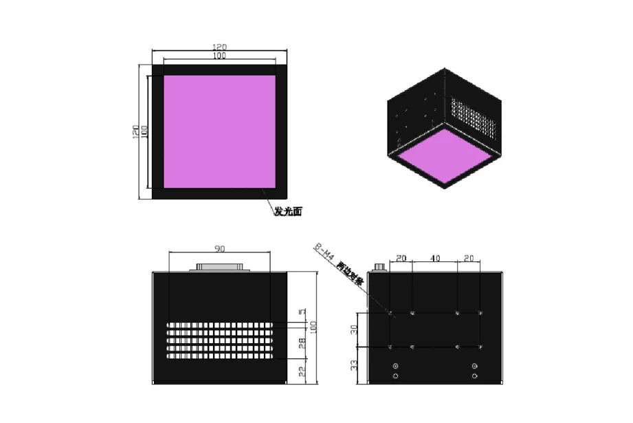 一体式UVLED固化箱 一拖三UVLED烘箱（100100）(图2)